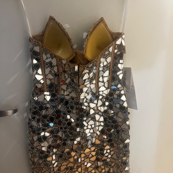 Portia and Scarlett Strapless Sequin Dress in Silver and Black - Picture 2 of 4